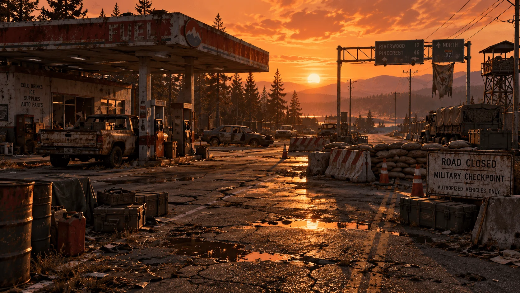 Tankstelle am Straßenrand